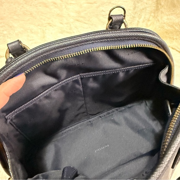 Coach Prince Street Mini Satchel Crossgrain Leather Blue - Picture 9 of 15